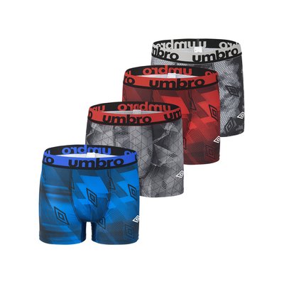 Lot de 4 Boxers Microfibre Sublimation Logo UMBRO
