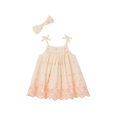 Robe brodée et son bandeau assorti bébé VERTBAUDET