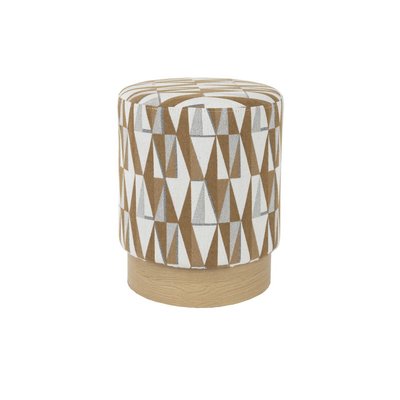Tabouret Ziggy beige avec motifs BOITE A DESIGN