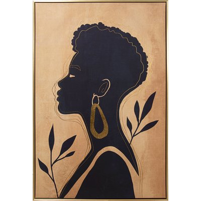 Tableau portrait en bois doré, Siluetac RECOLLECTION