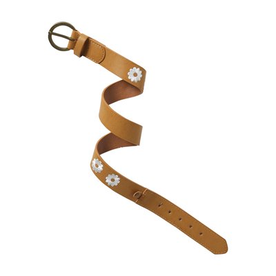 Ceinture effet cuir fleurs brodées VERTBAUDET