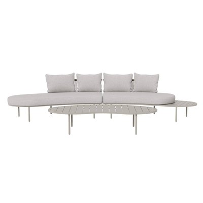 Salon de jardin haricot en aluminium taupe  ZION MADE IN MEUBLES 