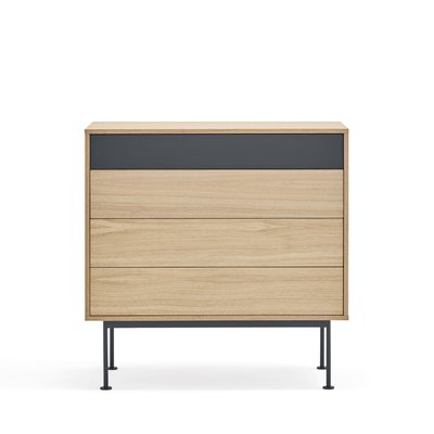 Commode 4 tiroirs en bois L90xH45cm - YOKO TEULAT
