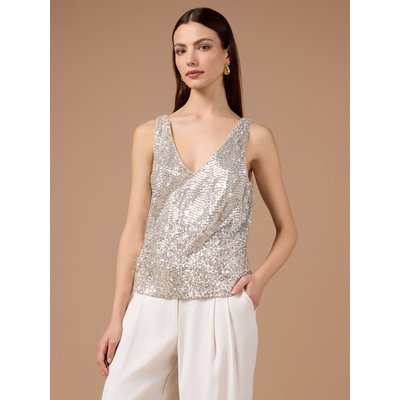 Top en tulle avec broderie entièrement pailletée OLTRE