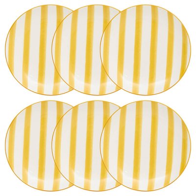 Lot de 6 assiettes plates rayée D19cm CHARLIE ATMOSPHERA