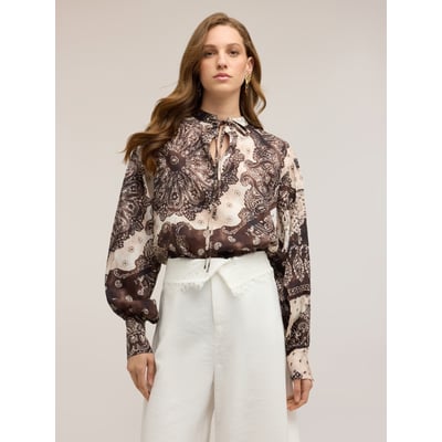 Blouse avec imprimé et manches ballon MOTIVI