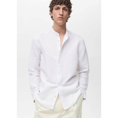 Chemise lin col mao MANGO MAN