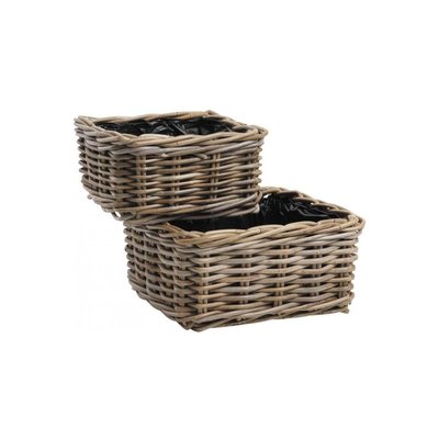 Corbeille carrée en rotin (Lot de 2) AUBRY GASPARD
