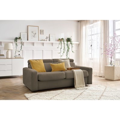 Canapé droit convertible 3 places en tissu couchage 140x190 cm, MONACO BOBOCHIC