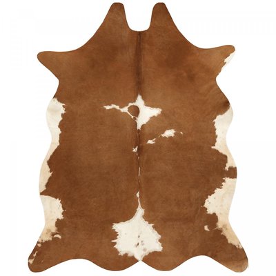Tapis salon NORMA VACHE Marron 155x190 en polyester doux et soyeux UN AMOUR DE TAPIS