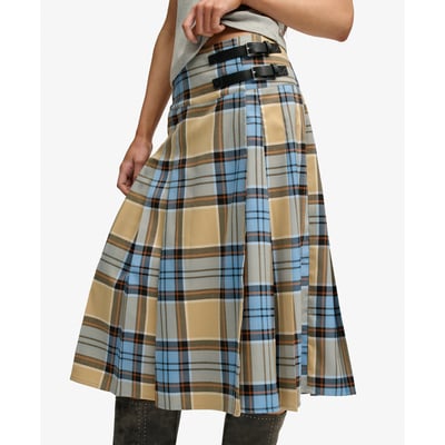 Jupe Midi Plissée à Carreaux SUPERDRY