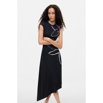 Robe asymétrique à fleurs DESIGUAL