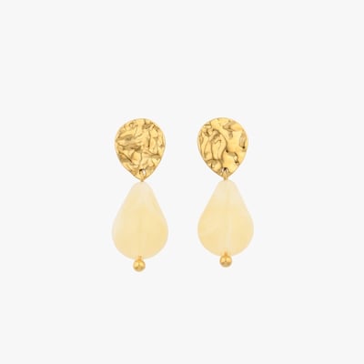 Boucles d'oreilles acier inoxydable goutte ivoire BALABOOSTE