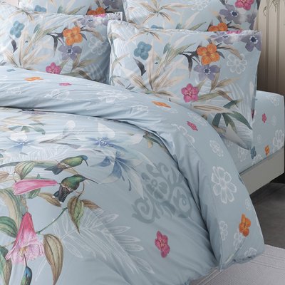 Parure de lit avec 2 taies 65x65 cm en percale BIRDIE SENSEI MAISON