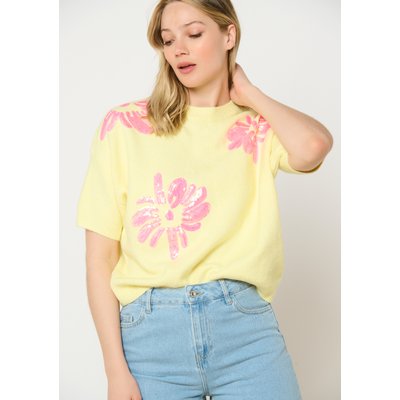 Pull brodé fleuri LOLALIZA
