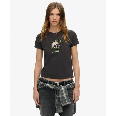 Petit t-shirt ajusté à strass effet tatouage SUPERDRY