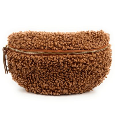 Sac banane en cuir et tissu peluche LOU PILOU OH MY BAG