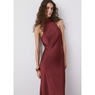 Robe emmanchures américaines effet froissé MANGO