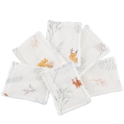 Lot de 12 lingettes lavables coton bio DREAM FOREST LITTLE CREVETTE