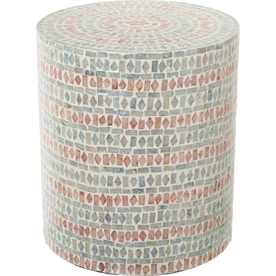 Tabouret en coquillages, mosaïque décorative RECOLLECTION