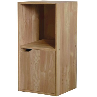 Table de chevet bois 1 placard + 1 étagère 30x29x60cm WADIGA