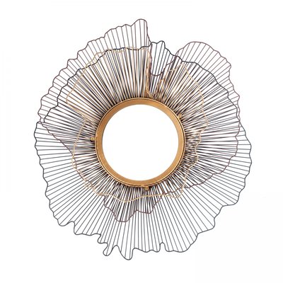 Miroir en métal noir et doré OVIALA