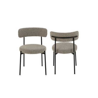 Chaises design en métal noir et bouclette (lot de 2) - GERDA HELLIN, DEPUIS 1862