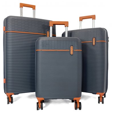 Lot 3 valises rigides dont 1 valise cabine TSA Polypropylène BLEU CERISE