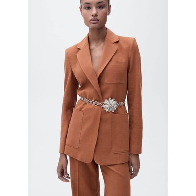 Pantalon costume mélange coton et lin MANGO