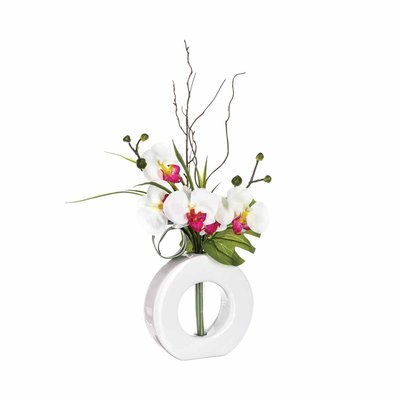 Composition florale vase  - Hauteur 44 cm - Orchidée ATMOSPHERA