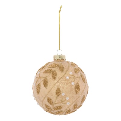 Boule de Noël en verre mercurisé motif branche D. 80 mm FEERIC LIGHTS & CHRISTMAS