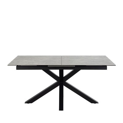 Table à manger extensible 6 à 8 places en céramique et métal 168-210x90cm - EUREMA DRAWER