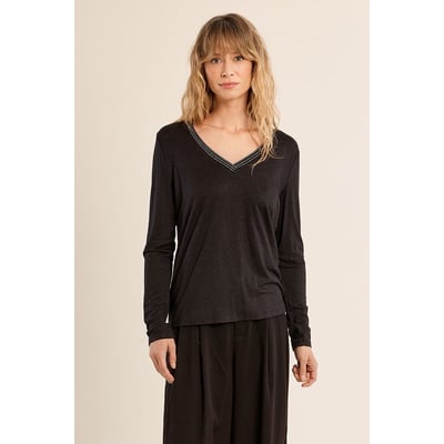 T-shirt scollo a V con maniche lunghe MOLLY BRACKEN