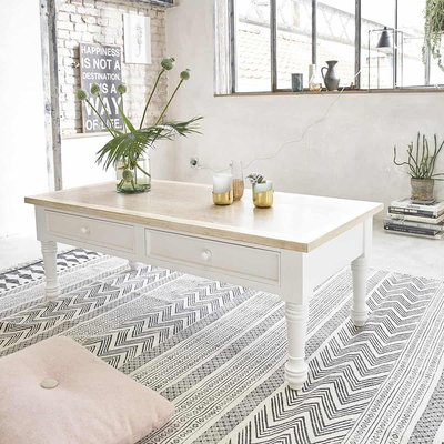 Table basse en acajou et teck massif LONDRES BERAH GETAH