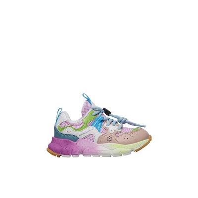 Baskets en similicuir et tissu en mesh YAMANO 3 JUNIOR. NATURINO