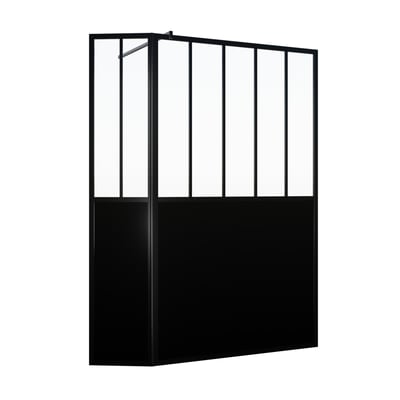 Paroi de douche verrière avec volet pivotant en verre trempé 5 mm HOME MAISON