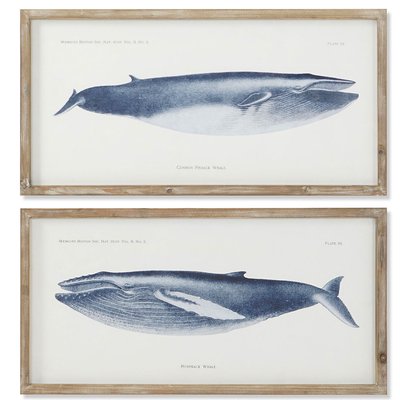 Set de 2 cadres décoratifs baleines 70x2.5x35cm WADIGA