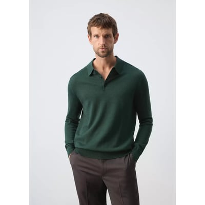 Polo en jersey 100 % laine mérinos, maille fine MANGO MAN