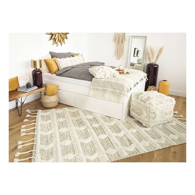 Tapis de salon moderne Laine naturelle avec tresses ONE COUTURE