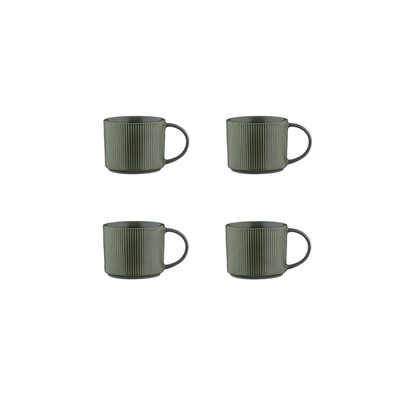 Lot de 4 mugs en grès, SCANDI BJORN