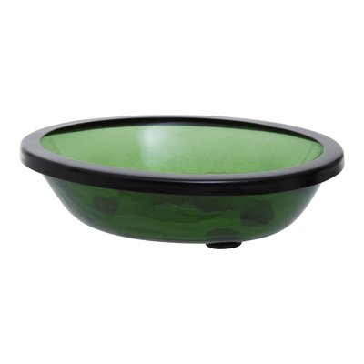 Green Glass Soap Dish SO'HOME