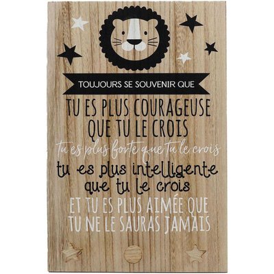 Plaque murale citation pour enfant Fille JARDINDECO