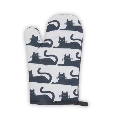 Cotton Single Oven Glove in Black Cat Print SO'HOME