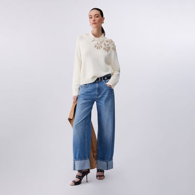 Pull avec broderie de pierres LIU JO