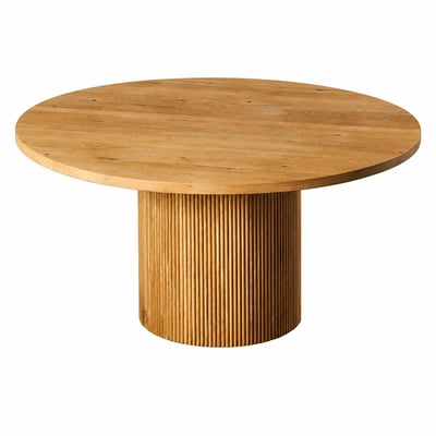 Table à manger ronde chêne clair pied rainuré Ø150 cm IENA PIER IMPORT