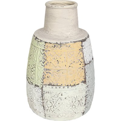 Vase en céramique motifs sculptés et couleurs naturelles RECOLLECTION