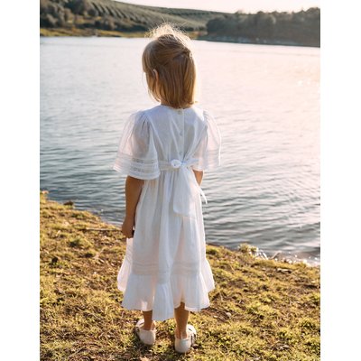Robe en Coton Texturé et Dentelle 'Cérémonie' ZIPPY