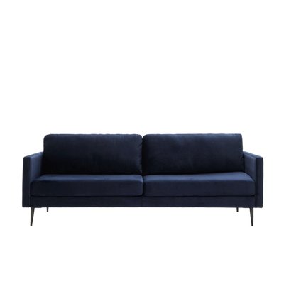 Canapé 3 places Cesare  en Revêtement en velours Bleu 213x90x77 cm MADURA