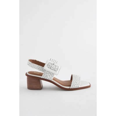 Sandales effet tressé à talon et bout carrés NEXT