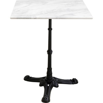 Table carrée en marbre et acier, BISTROT KARE DESIGN
